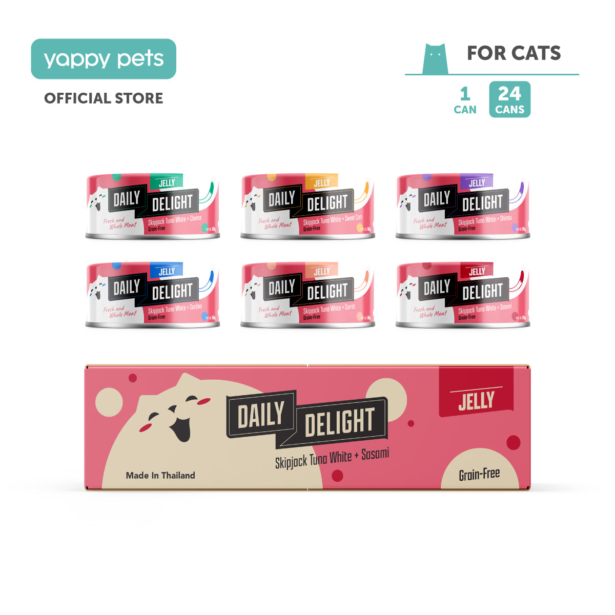 Daily Delight Jelly Skipjack Tuna Cat Wet Food 80g x 24 (Carton)
