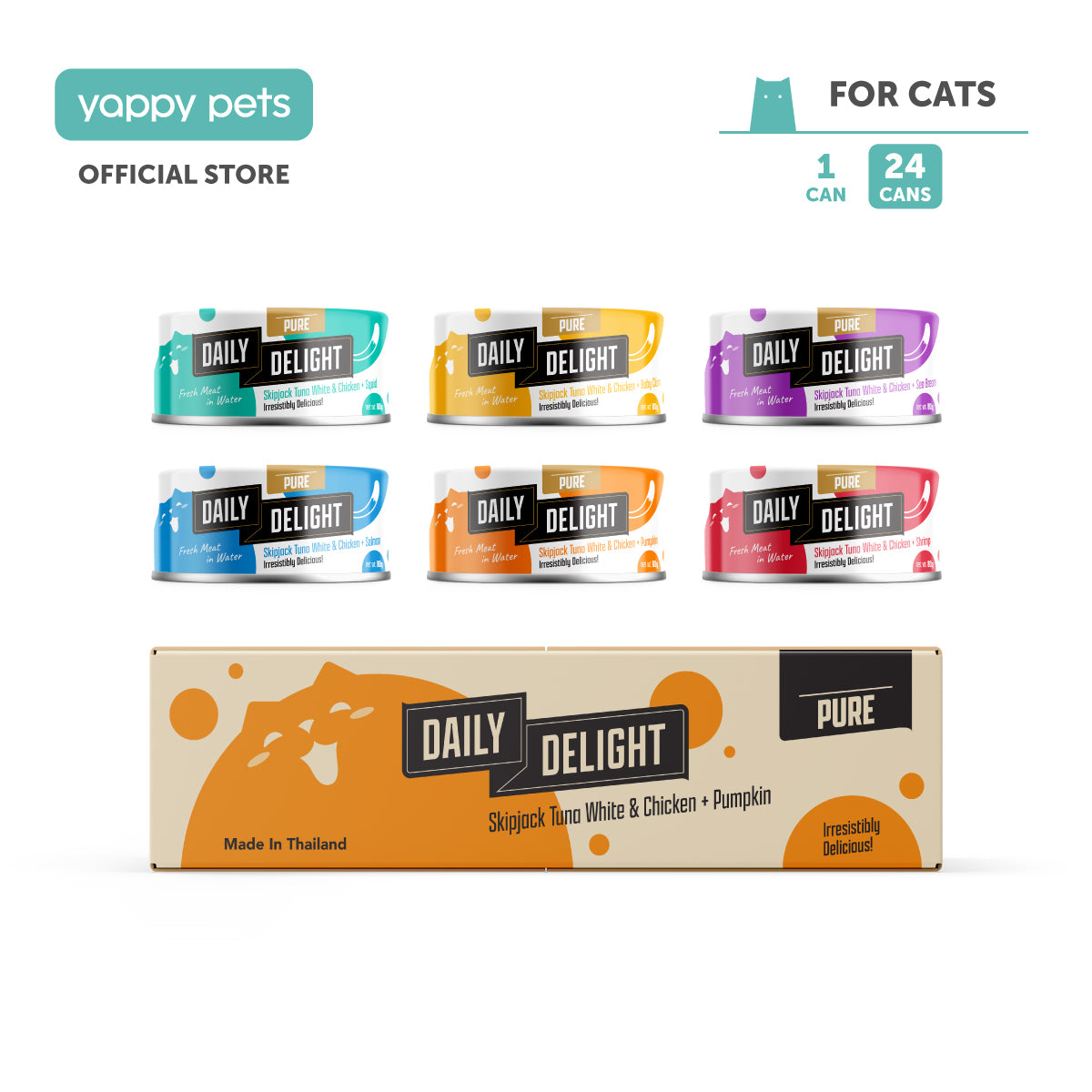 Daily Delight Pure Skipjack Tuna & Chicken Cat Wet Food 80g x 24 (Carton)