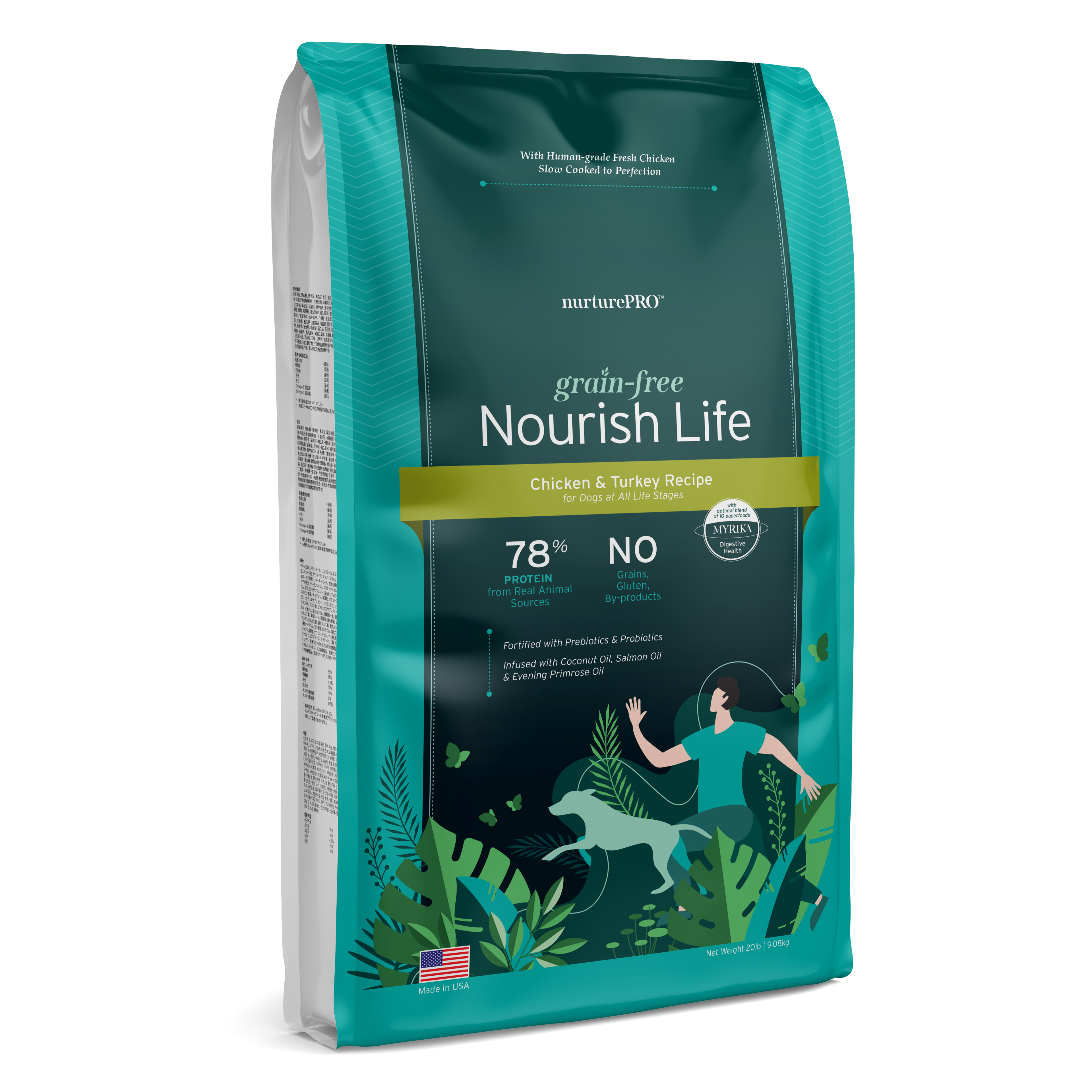 nurturepro Chicken and Turkey Grain Free Dog Dry Food for all Life Stages 9.08kg