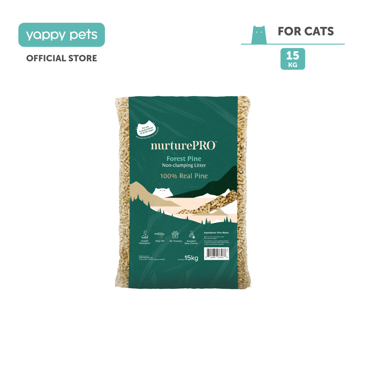 nurturepro™ Forest Pine Wood Cat Litter 15kg