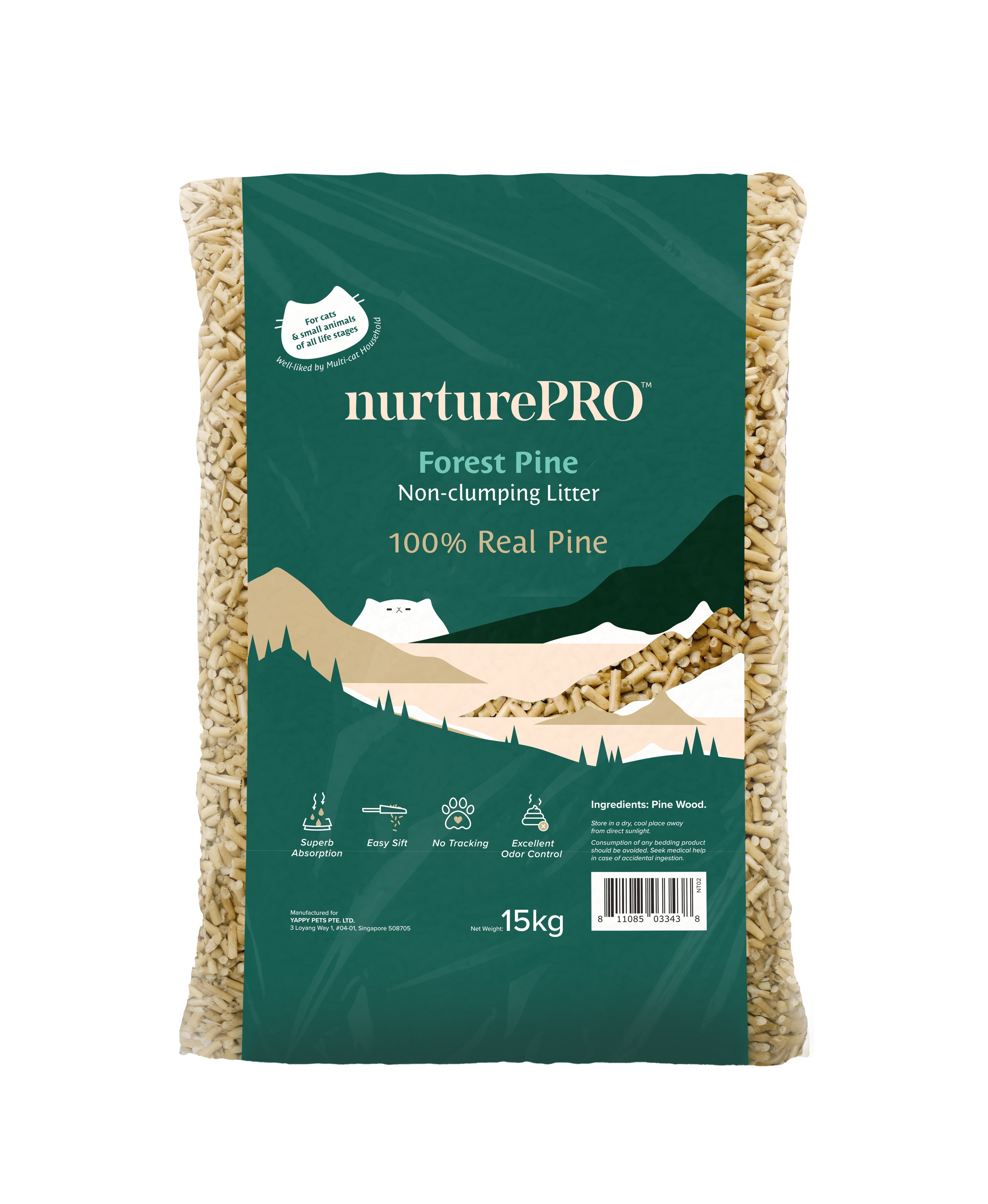 nurturepro™ Forest Pine Wood Cat Litter 15kg