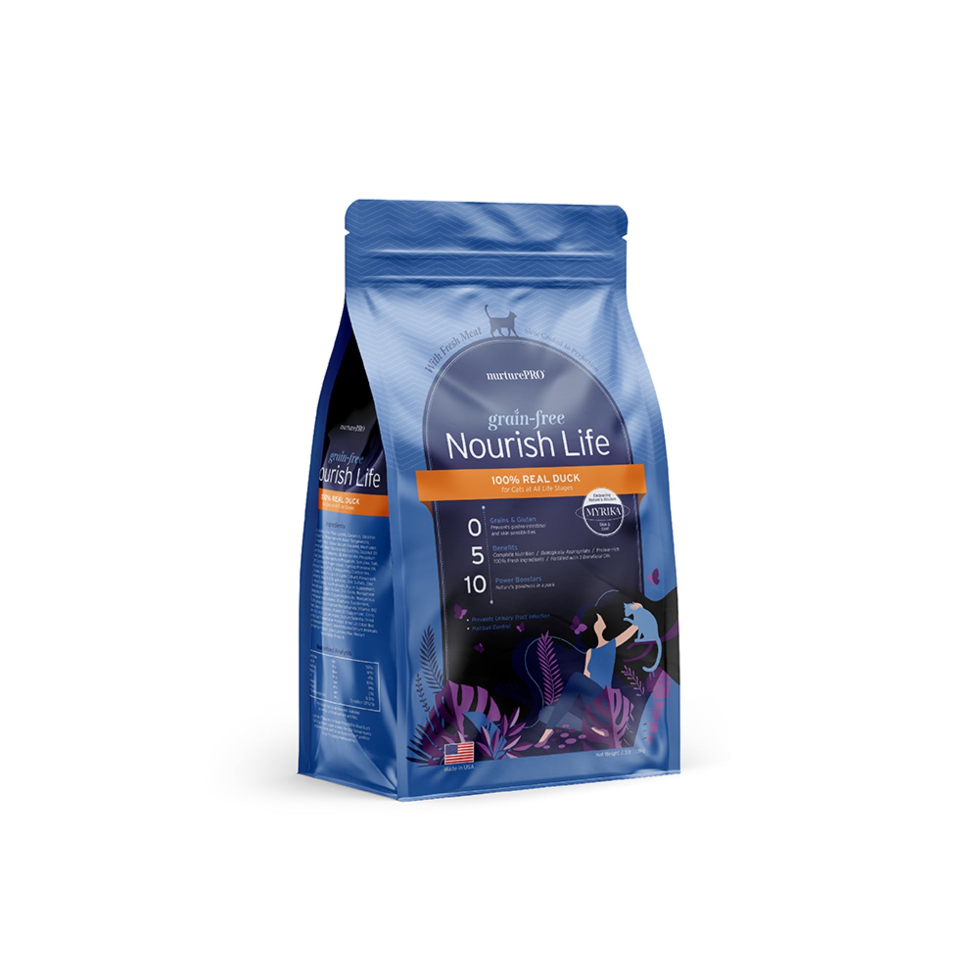 nurturepro | Grain Free Duck and Turkey Cat Dry Food for all Life Stages 1.1kg