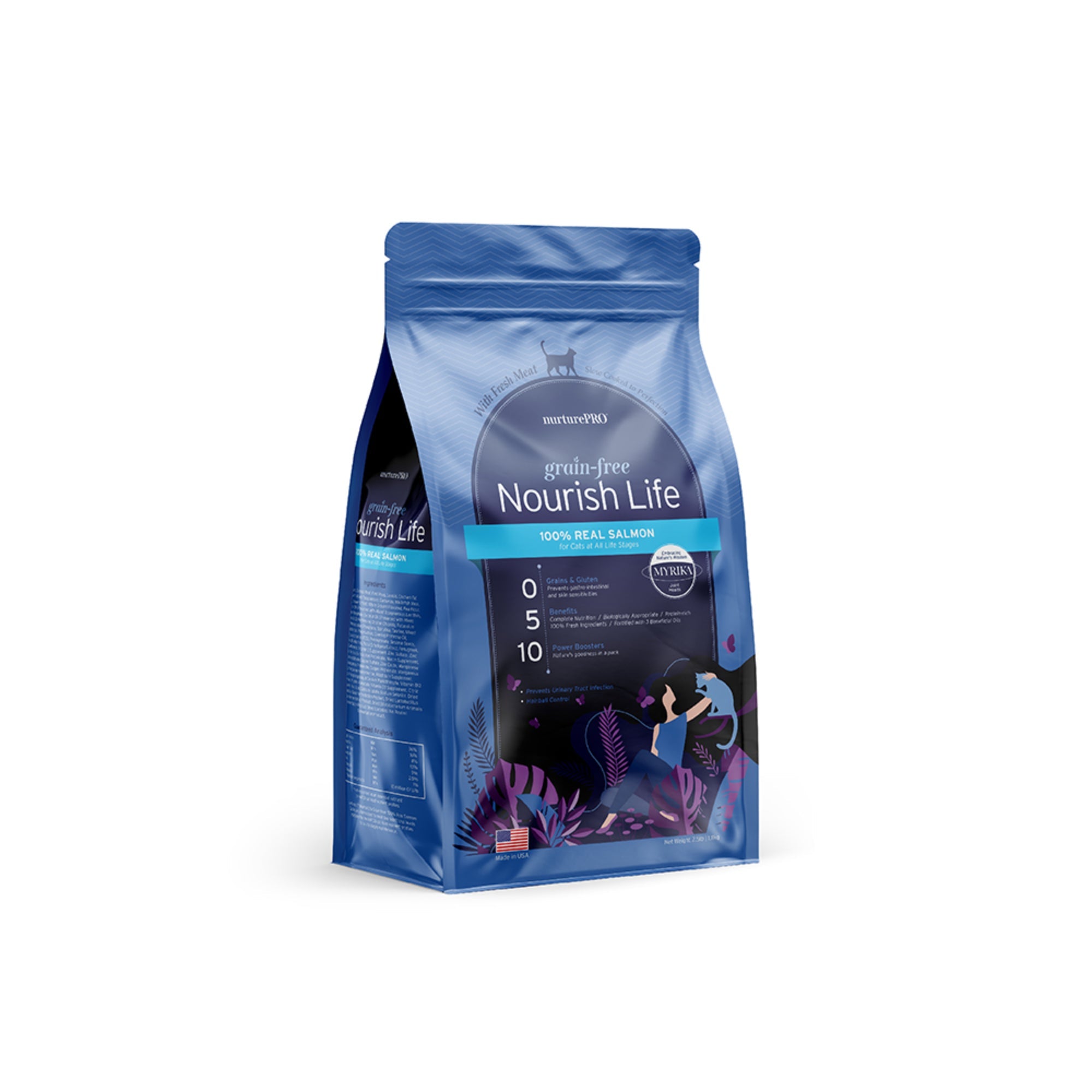 nurturepro | Grain Free Salmon Herring and Menhaden Cat Dry Food for all Life Stages 1.1kg