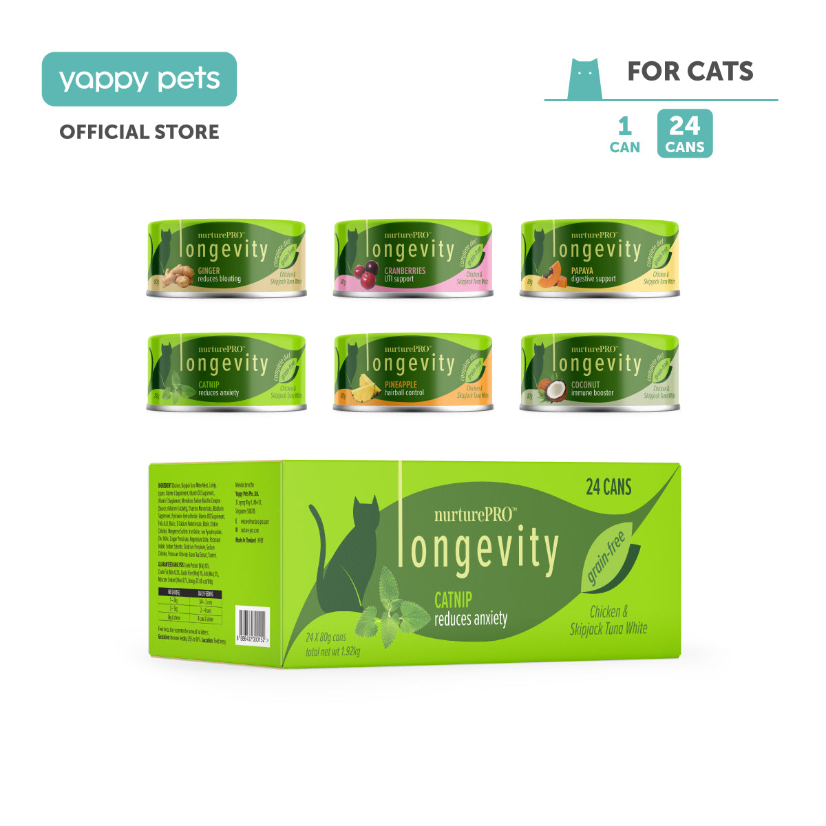 nurturepro™ Longevity Chicken & Skipjack Tuna Cat Wet Food 80g x 24 (Carton)