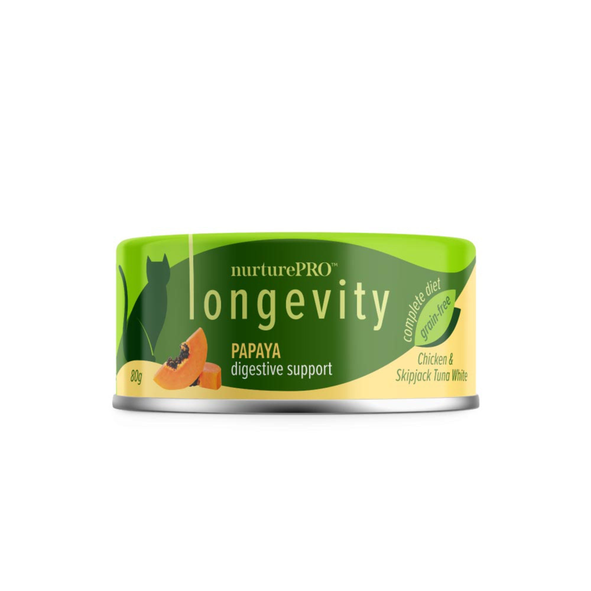 nurturepro Longevity Chicken and Skipjack Tuna with Papaya Complete and Balanced Cat Wet Food 80g Can