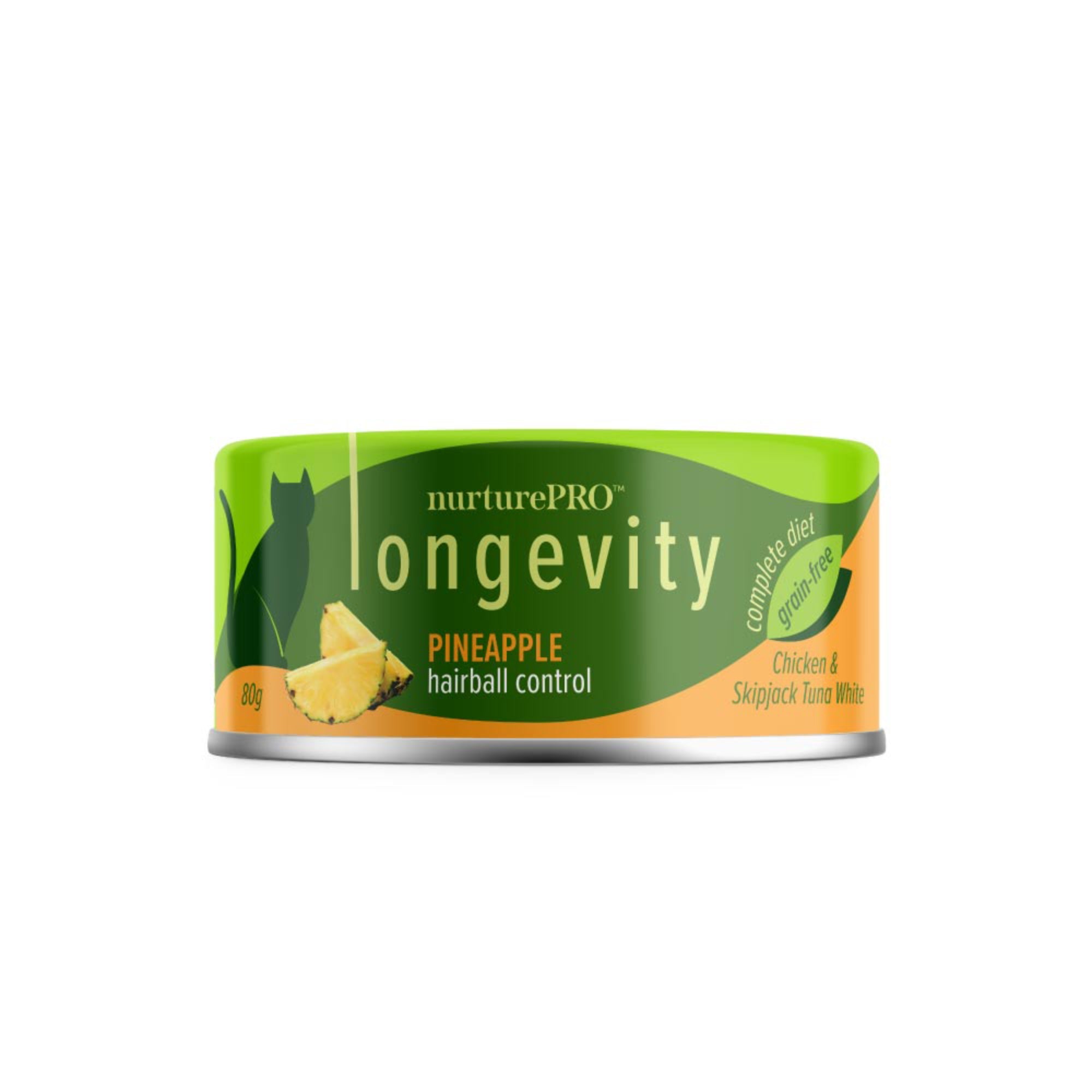 nurturepro Longevity Chicken and Skipjack Tuna with Pineapple Complete and Balanced Cat Wet Food 80g Can