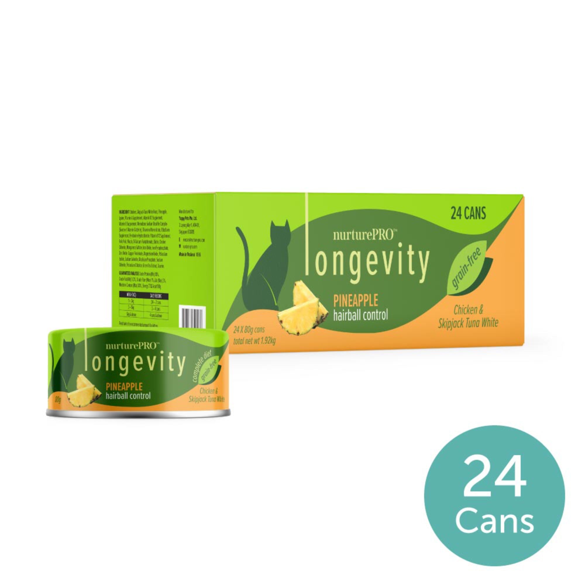 nurturepro Longevity Chicken and Skipjack Tuna with Pineapple Complete and Balanced Cat Wet Food 80g Carton