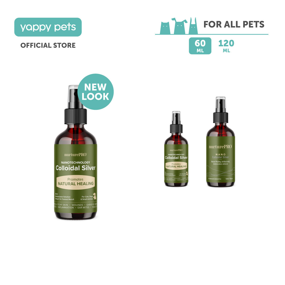 nurturepro™ NANO Colloidal Silver Dog, Cat & Small Pets Wounds Treatment (2 Sizes)