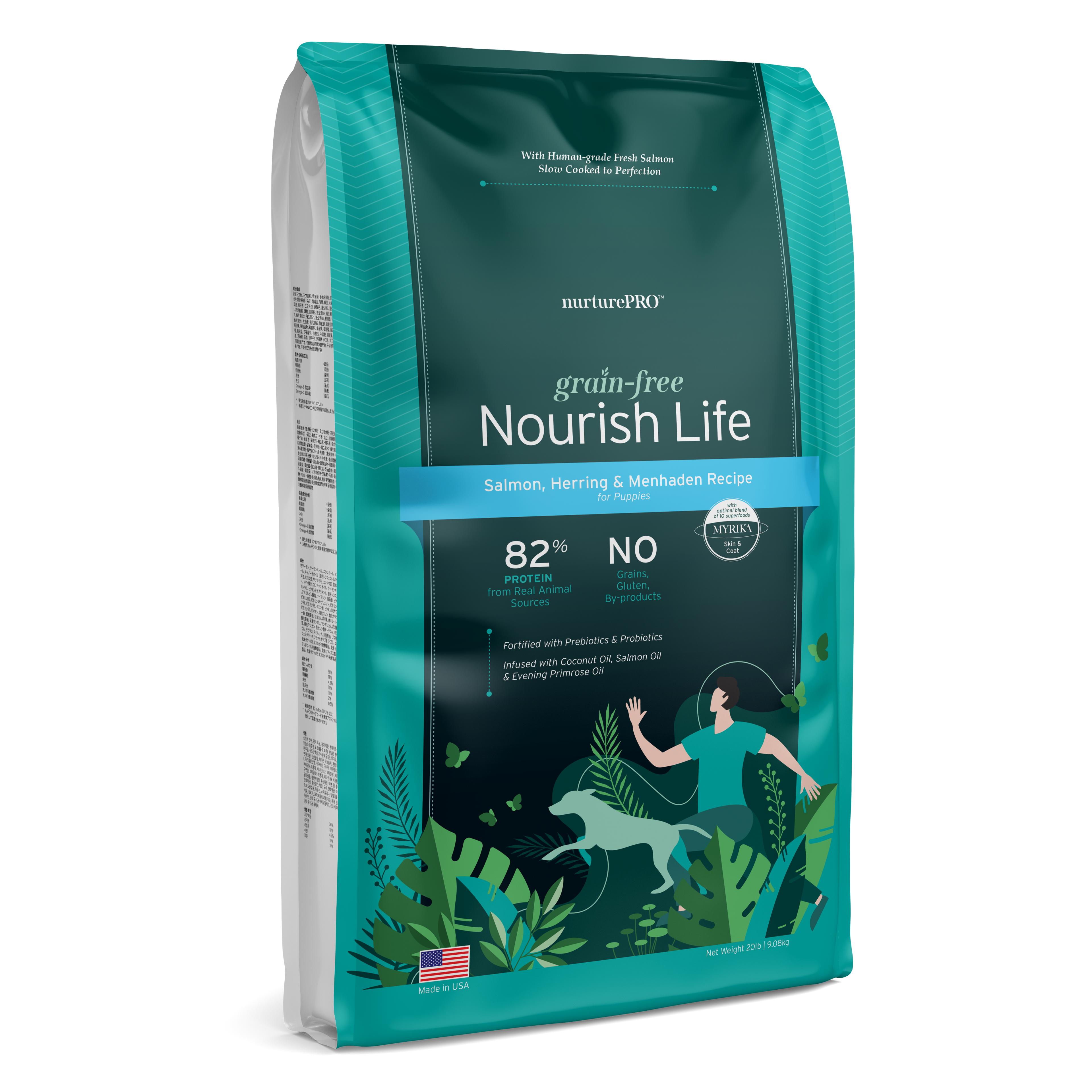 nurturepro Salmon Herring and Menhaden Grain Free Dog Dry Food for Puppies 9.08kg