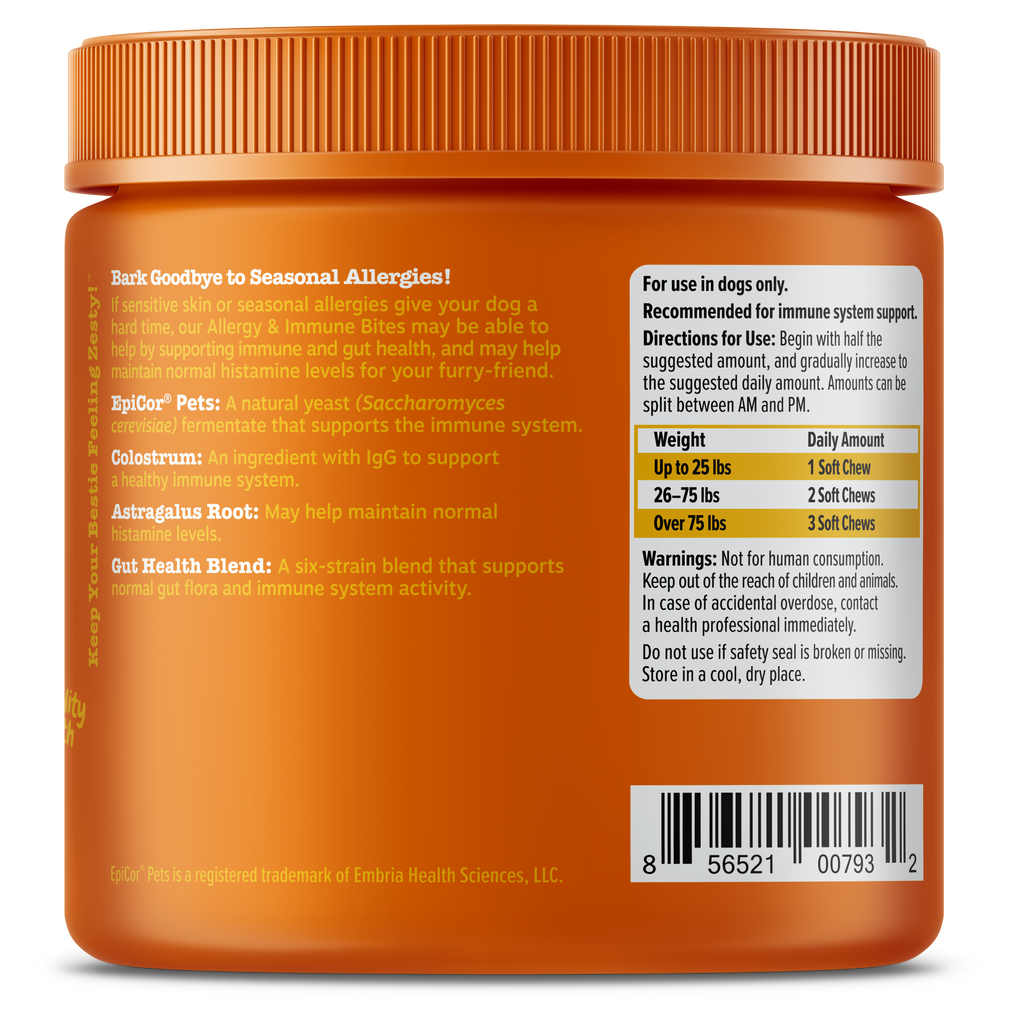 Zesty Paws Allergy & Immune Bites Dog Supplements 90ct