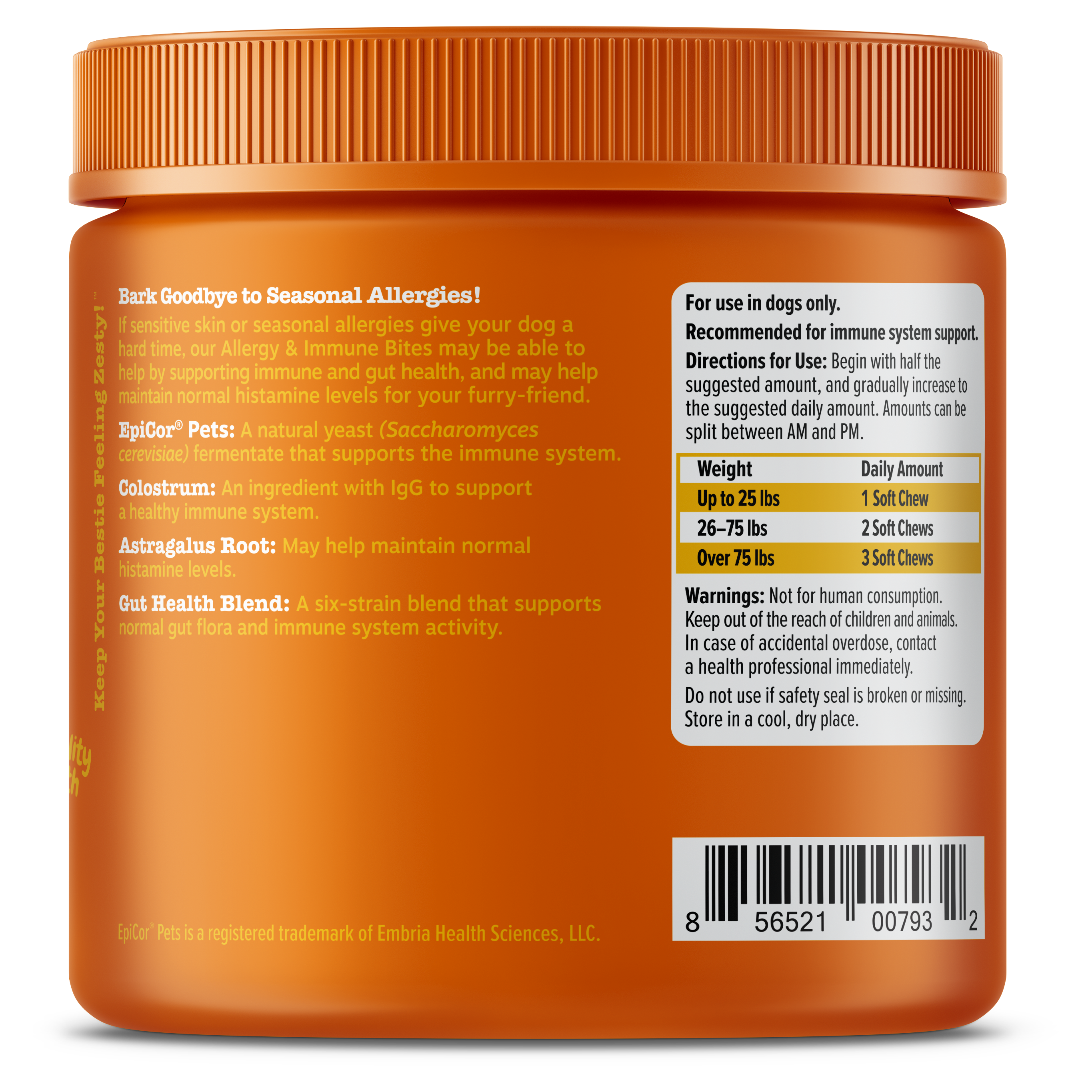 Zesty Paws Allergy & Immune Bites Dog Supplements 90ct
