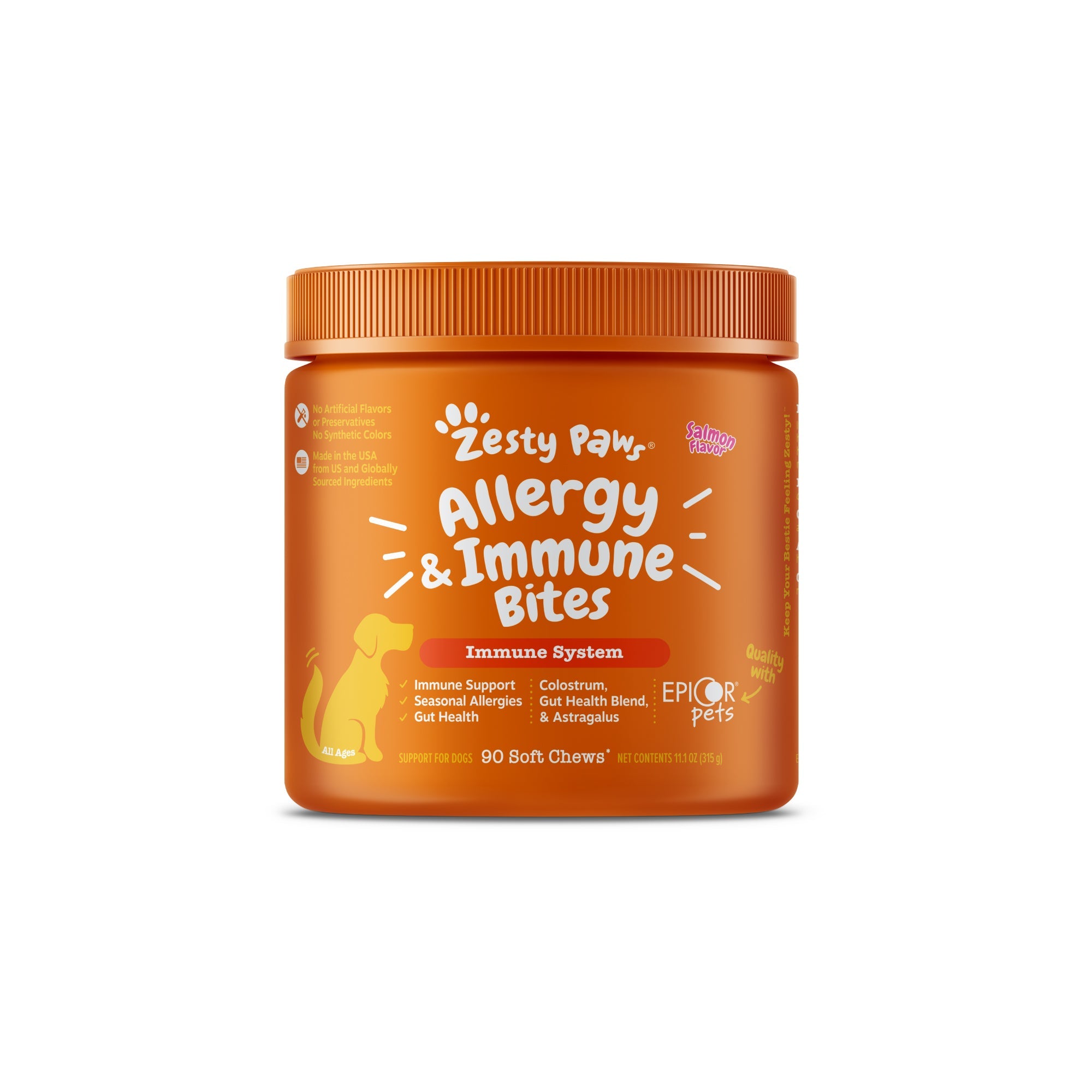 Zesty Paws Allergy & Immune Bites Dog Supplements 90ct