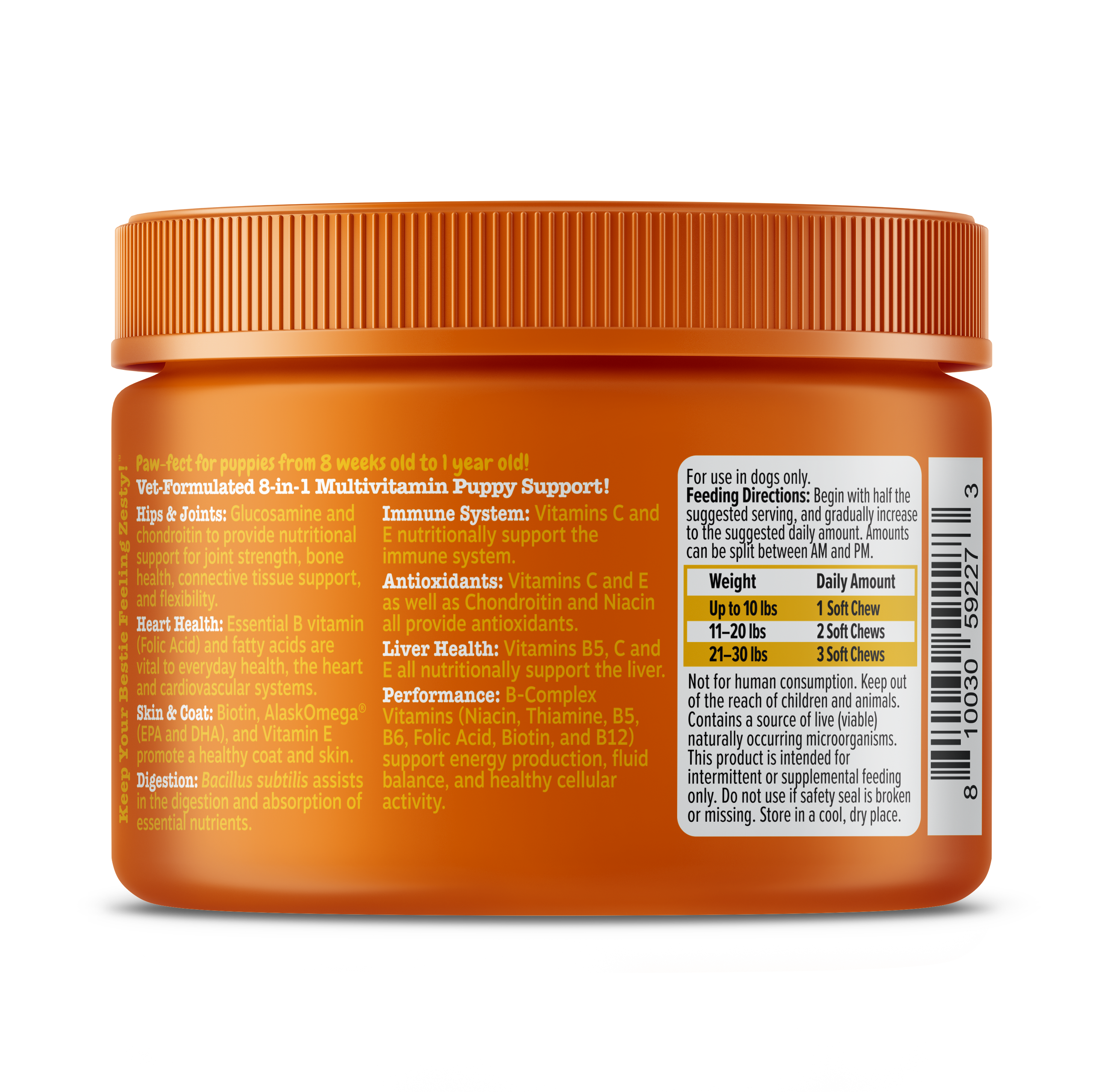 Zesty Paws 8-in-1 Multivitamin Bites Puppy Supplements Chicken 90ct