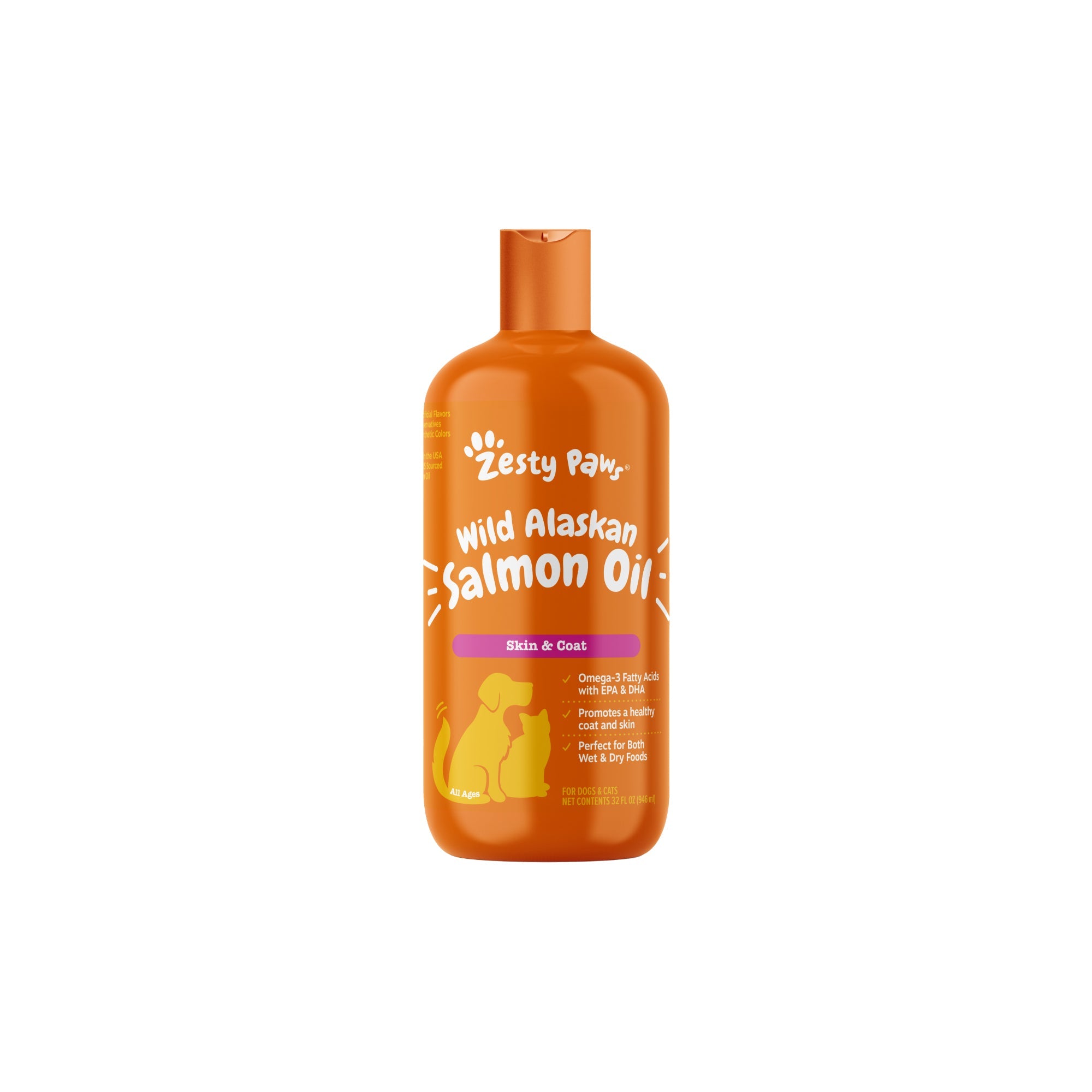 Zesty Paws Pure Wild Alaskan Salmon Oil Supplement for Cats and Dogs