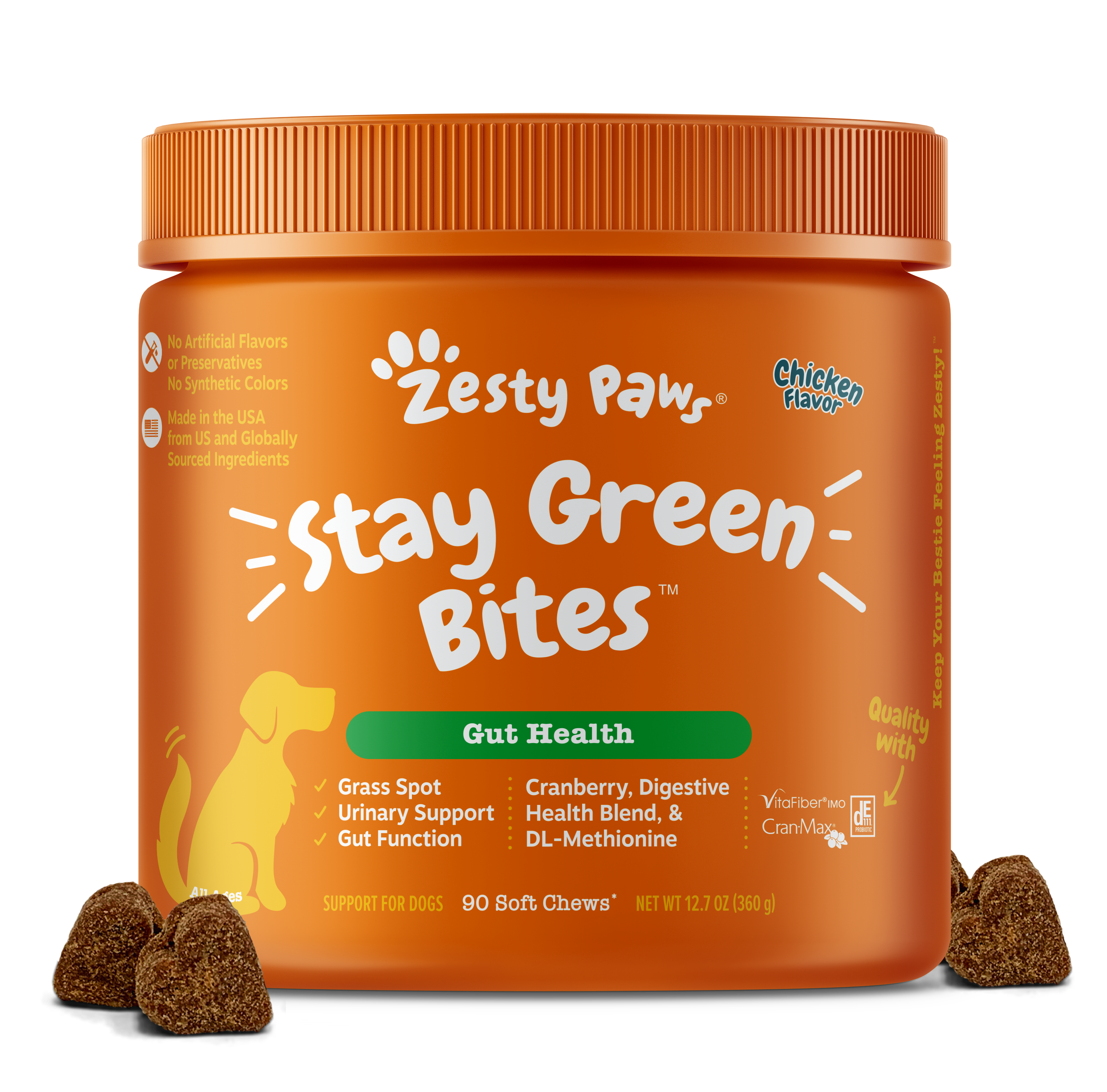 Zesty Paws Stay Green Bites Dog Supplements Chicken 90ct
